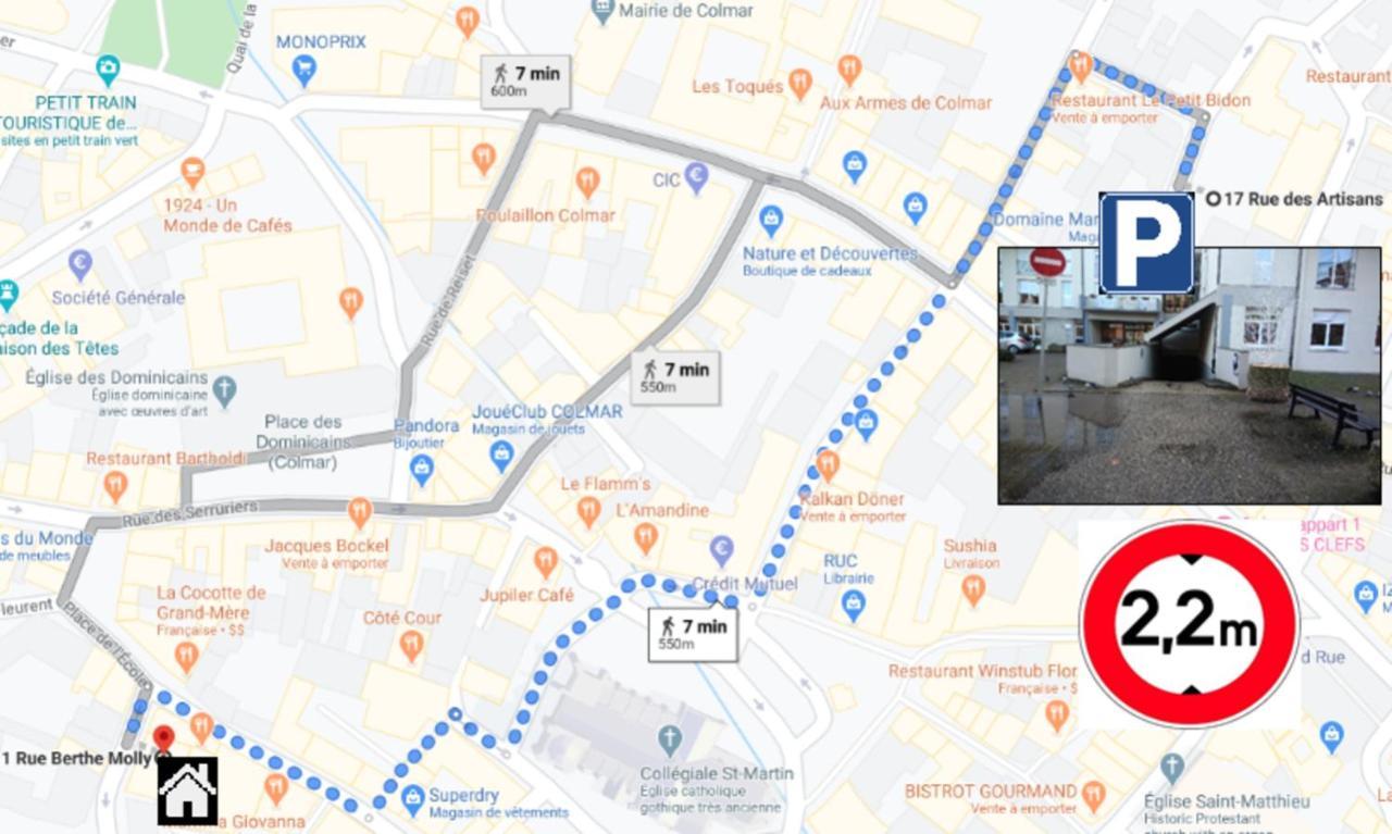 Ferienwohnung Aux Bijoux De Colmar - Le Saphir - 1 Parking Gratuit Exterior foto